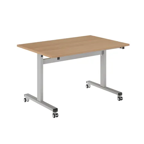 Pro Flip Rectangular Table - W1200 x D800 x H725mm - Silver Legs - Beech